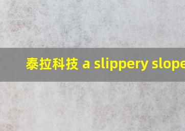 泰拉科技 a slippery slope